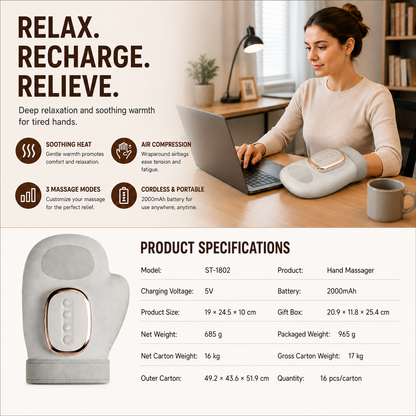Hand Recovery Massager + Heat Therapy